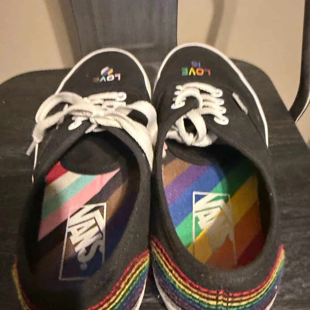 Vans X Pride “Authentic Pride” Paul Van Doren VN00EE3RNC Rainbow Love Is W7/M5.5 - Picture 8 of 11